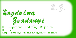 magdolna zsadanyi business card